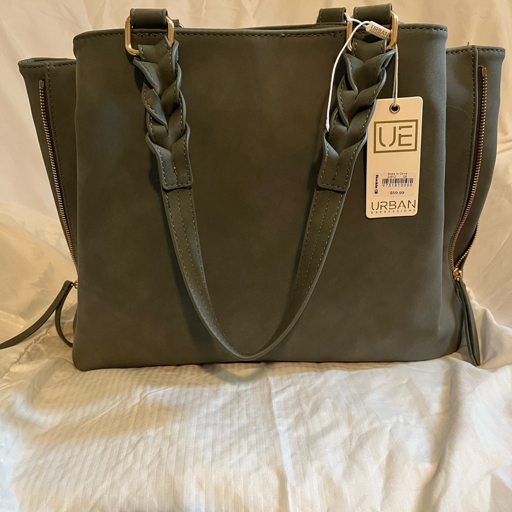 Urban Expressions Green Tote Bag NWT